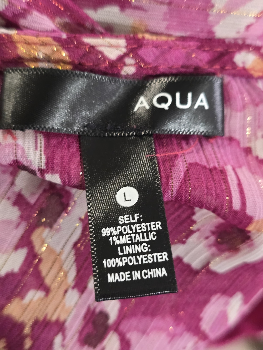 Aqua Raspberry Floral V-Neck Ruffle Blouse - Picture 13 of 14